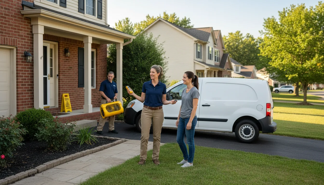 Residential water damage restoration in Chebanse, IL